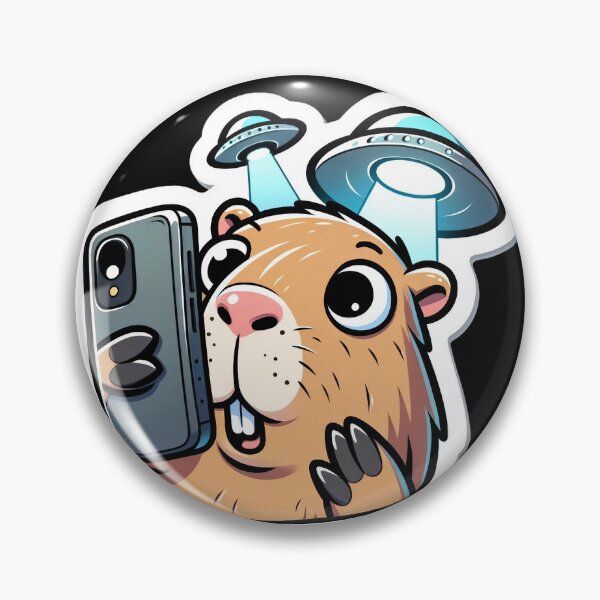 Item preview, Capybara Selfie with UFOs designed and sold by Master-Print.