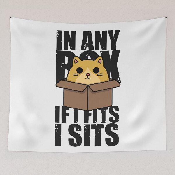 Item preview, Cat litter box and cat box sitting on cardboard box: Cat in box designed and sold by The  Knick Knack Nook.