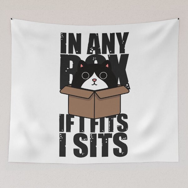 Item preview, Cat litter box and cat box sitting on cardboard box: Cat in box designed and sold by The  Knick Knack Nook.