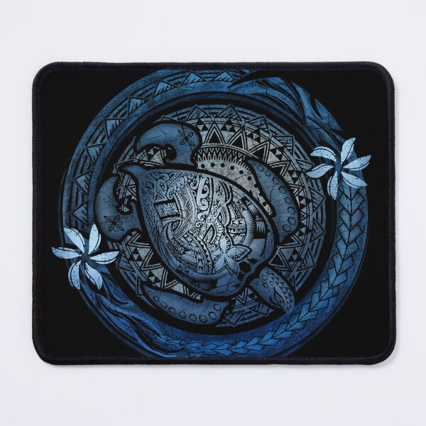 Item preview, Honu Hawaiian Deep Blue Tribal Turtle Badge designed and sold by sunnthreads.