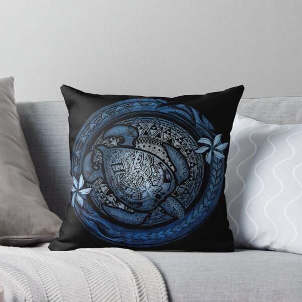 Item preview, Honu Hawaiian Deep Blue Tribal Turtle Badge designed and sold by sunnthreads.