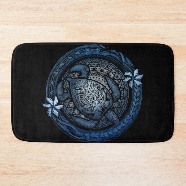 Item preview, Honu Hawaiian Deep Blue Tribal Turtle Badge designed and sold by sunnthreads.