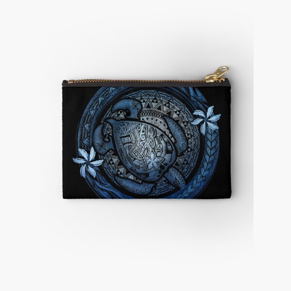 Item preview, Honu Hawaiian Deep Blue Tribal Turtle Badge designed and sold by sunnthreads.