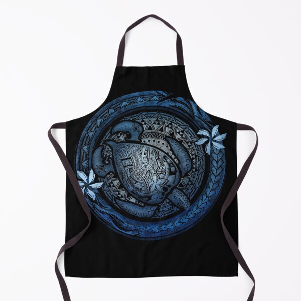 Item preview, Honu Hawaiian Deep Blue Tribal Turtle Badge designed and sold by sunnthreads.