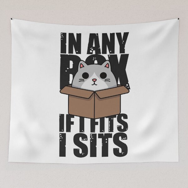 Item preview, Cat litter box and cat box sitting on cardboard box: Cat in box designed and sold by The  Knick Knack Nook.