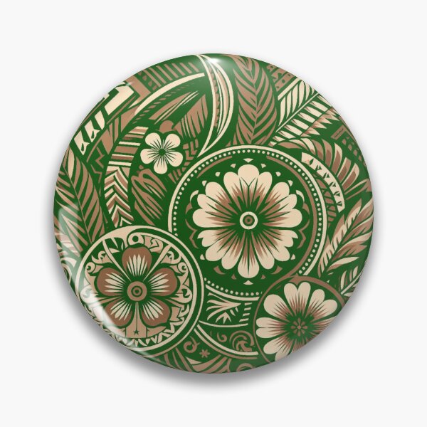 Item preview, Tapa Ispired Art Island Design in Verdant Green and Tans designed and sold by organicgal.