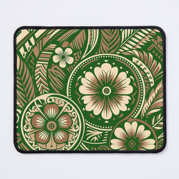 Item preview, Tapa Ispired Art Island Design in Verdant Green and Tans designed and sold by organicgal.