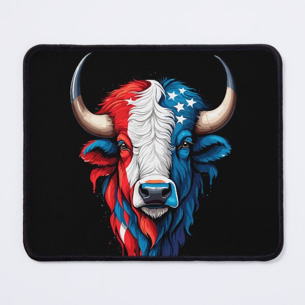 Item preview, Bison pride with US flag colors designed and sold by PETS ABC.