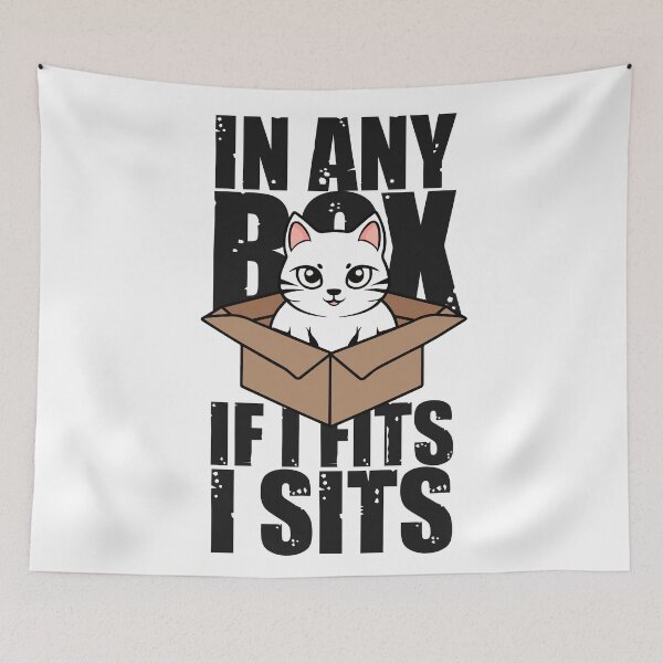 Item preview, Cat litter box and cat box sitting on cardboard box: Cat in box designed and sold by The  Knick Knack Nook.
