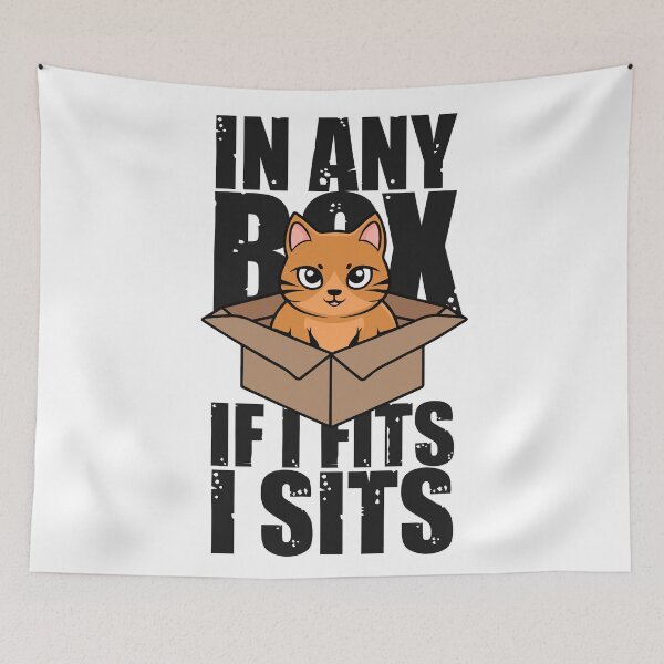 Item preview, Cat litter box and cat box sitting on cardboard box: Cat in box designed and sold by The  Knick Knack Nook.