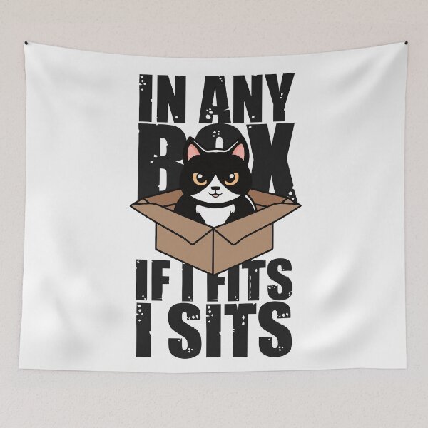 Item preview, Cat litter box and cat box sitting on cardboard box: Cat in box designed and sold by The  Knick Knack Nook.