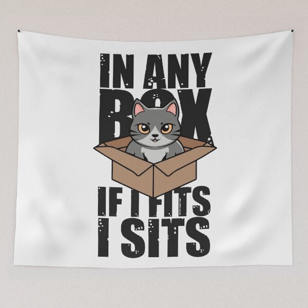 Item preview, Cat litter box and cat box sitting on cardboard box: Cat in box designed and sold by The  Knick Knack Nook.