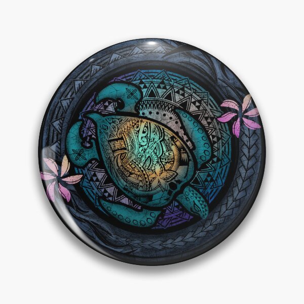 Item preview, Honu Hawaiian Tribal Tiare Turtle Badge designed and sold by sunnthreads.