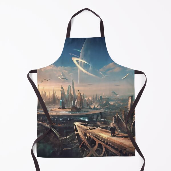 Item preview, Futuristic AI City - The Machines Fly Overhead designed and sold by CodeCraftedAI.