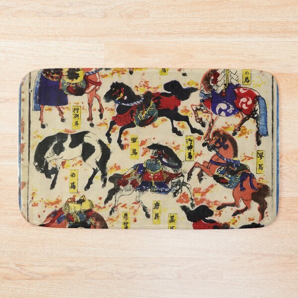 Item preview, Woodblock Print of Horses designed and sold by HistorySimple.