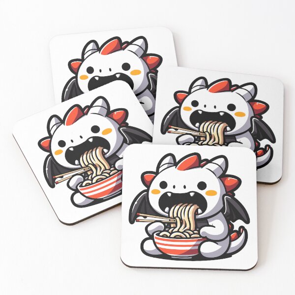 Item preview, Dragon Noodle Feast - Kawaii Animal Foodie Illustration designed and sold by RyanBelandres.