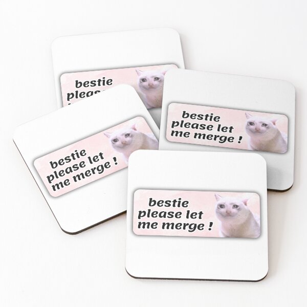 Item preview, bestie please let me merge - meme cat criying bumper designed and sold by Micro-dose.