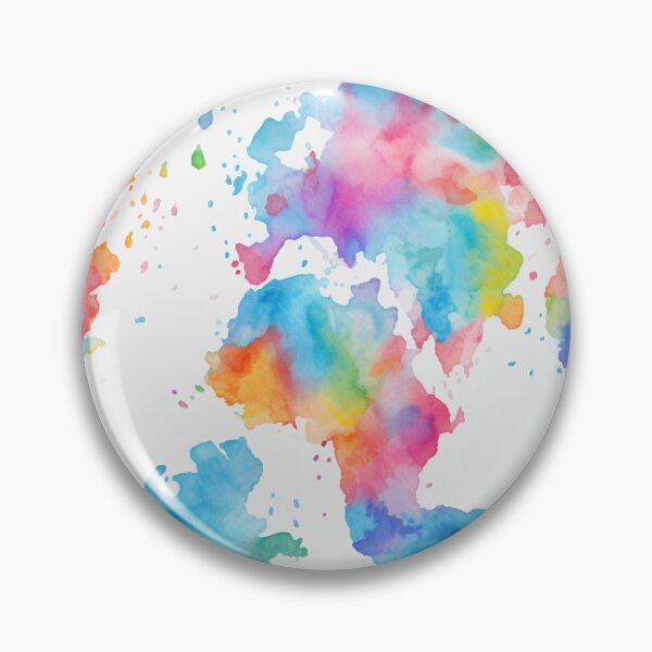 Item preview, Vivid Horizons - Modern World Map Globe Bright Watercolor Paint designed and sold by meowjourney.