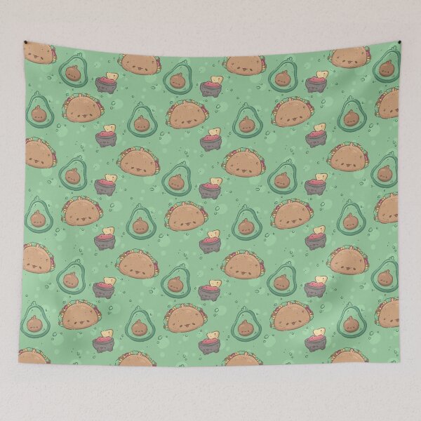 Item preview, Pattern: Mexican Taco, Avocado and Salsa designed and sold by SketchesWSara.