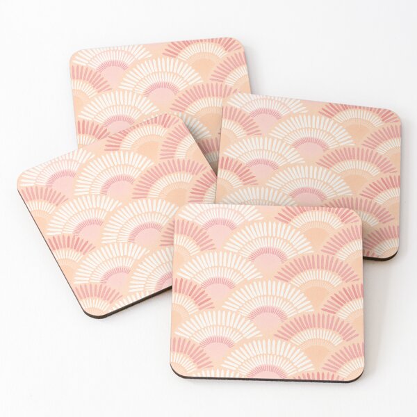 Item preview, Abstract Boho Sunrise pattern in Pantone Peach Fuzz designed and sold by Dominiquevari.