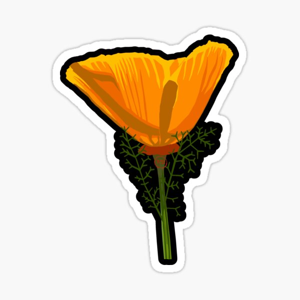 Item preview, california poppy - black designed and sold by SaharBareket.