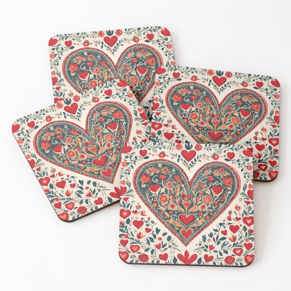 Item preview, Folk Art Heart designed and sold by LittleGoblinPrs.