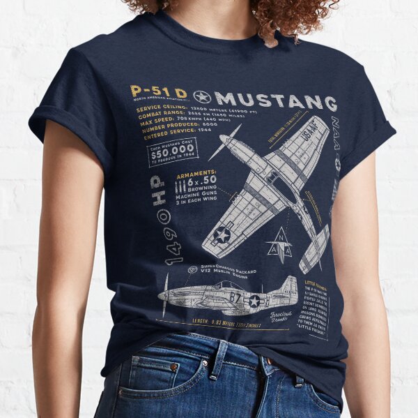 Vista previa del artículo con la obra «Patrón Mustang P-51», diseñado y vendido por 909 Apparel®.