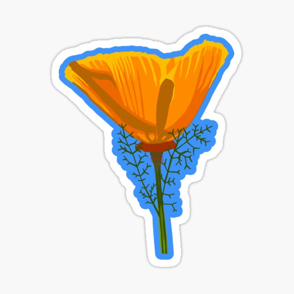 Item preview, california poppy - blue designed and sold by SaharBareket.
