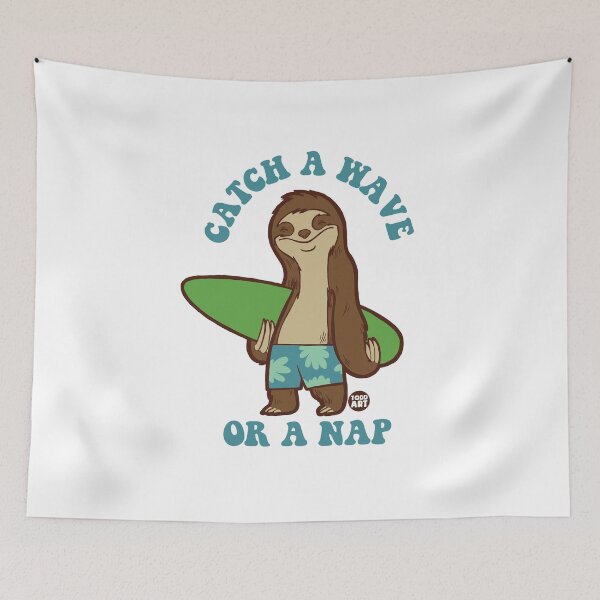 Item preview, CATCH A WAVE OR NAP SLOTH designed and sold by TODD GOLDMAN.