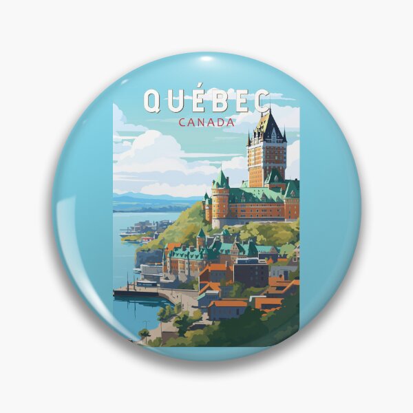 Item preview, Quebec Canada Travel Art Vintage designed and sold by KrisSidDesigns.