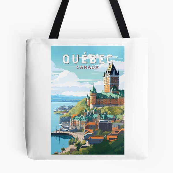 Item preview, Quebec Canada Travel Art Vintage designed and sold by KrisSidDesigns.