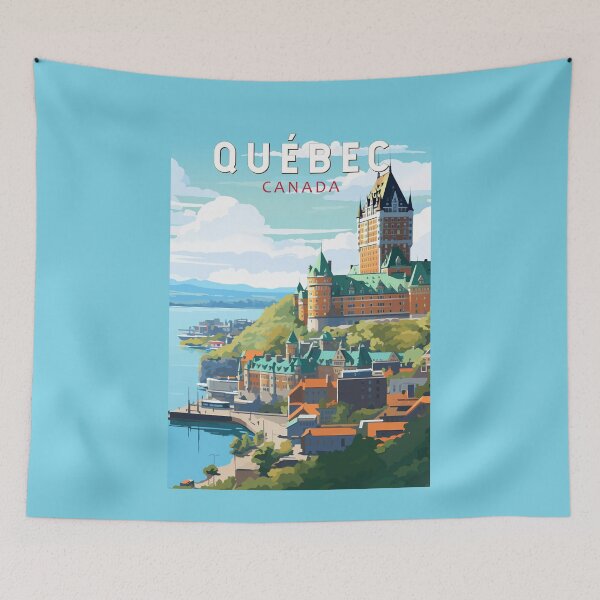 Item preview, Quebec Canada Travel Art Vintage designed and sold by KrisSidDesigns.