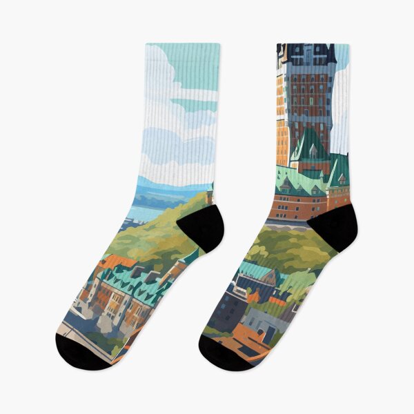 Item preview, Quebec Canada Travel Art Vintage designed and sold by KrisSidDesigns.