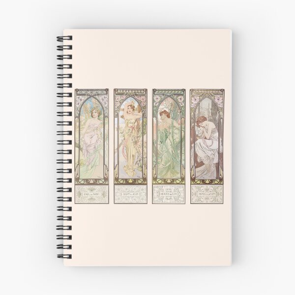 Item preview, The times of the day (Les heures du jour),  by Alphonse Mucha. HIGH DEFINITION designed and sold by MINDTHECHERRY.