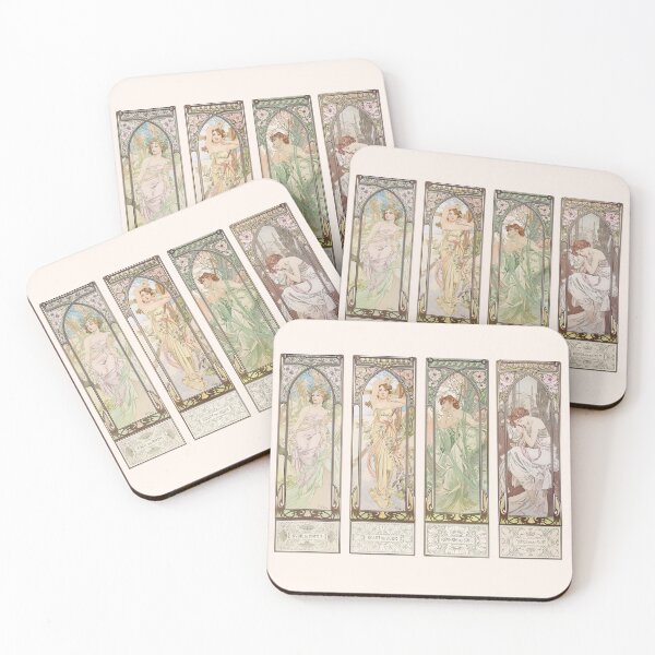 Item preview, The times of the day (Les heures du jour),  by Alphonse Mucha. HIGH DEFINITION designed and sold by MINDTHECHERRY.