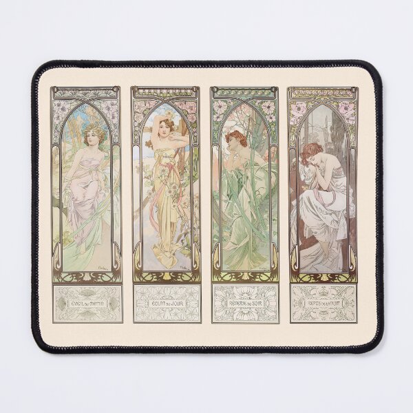 Item preview, The times of the day (Les heures du jour),  by Alphonse Mucha. HIGH DEFINITION designed and sold by MINDTHECHERRY.
