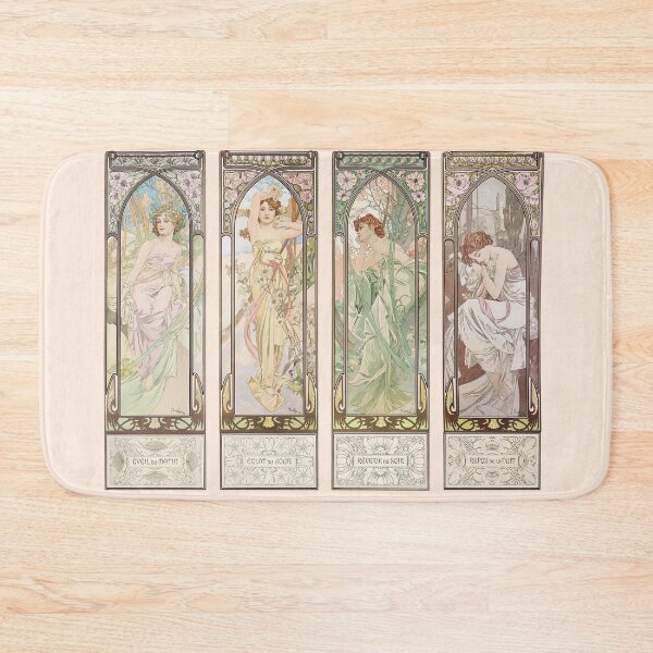 Item preview, The times of the day (Les heures du jour),  by Alphonse Mucha. HIGH DEFINITION designed and sold by MINDTHECHERRY.