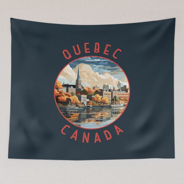 Item preview, Quebec Canada Retro Distressed Circle designed and sold by KrisSidDesigns.