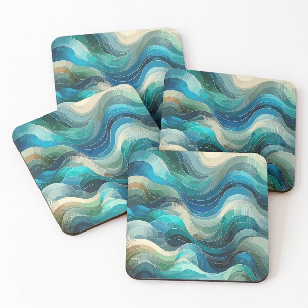 Item preview, Aquatic Serenity Wave Patterns designed and sold by EnigmaGallery.