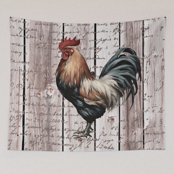 Item preview, Dark Academia Rustic barn wood western country farmhouse rooster designed and sold by LEILA ART SPACE.