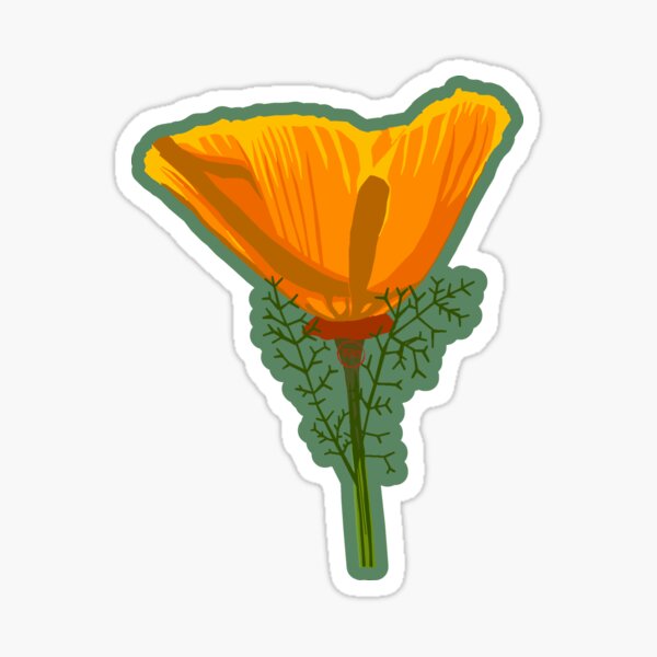 Item preview, california poppy - green designed and sold by SaharBareket.