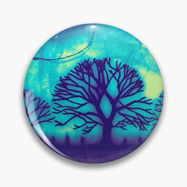 Aperçu de l'œuvre Arbre de vie coucher de soleil bleu sur l'arbre d'automne à l'automne créée et vendue par wrightsonarts.