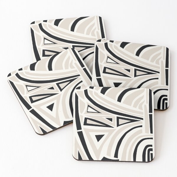 Item preview, Abstract Irregular Shapes In Cream Black and Off White designed and sold by BrankaPD.