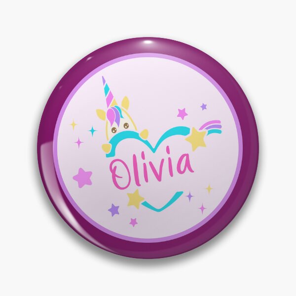 Item preview, Olivia Name Colorful Unicorn Heart  designed and sold by Jeallan Designs.