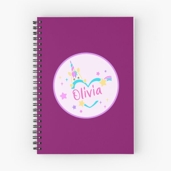 Artikelvorschau, Olivia Name Buntes Einhornherz entworfen und verkauft von Jeallan Designs.