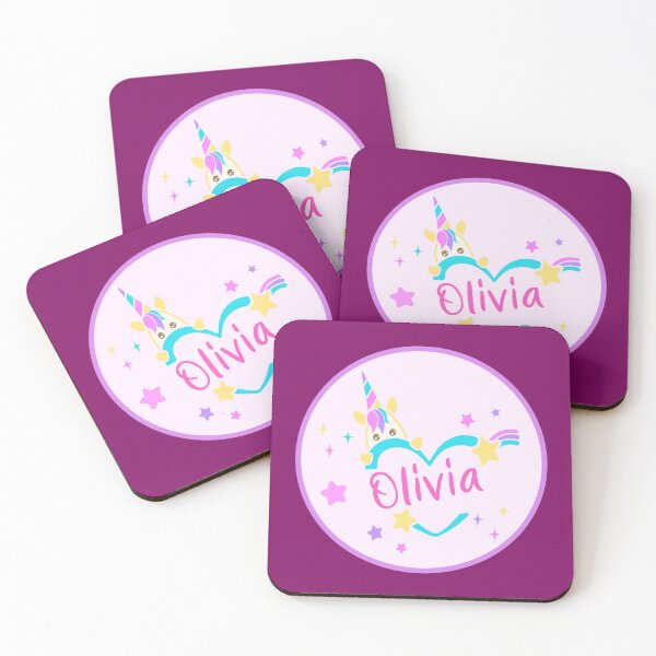 Item preview, Olivia Name Colorful Unicorn Heart  designed and sold by Jeallan Designs.