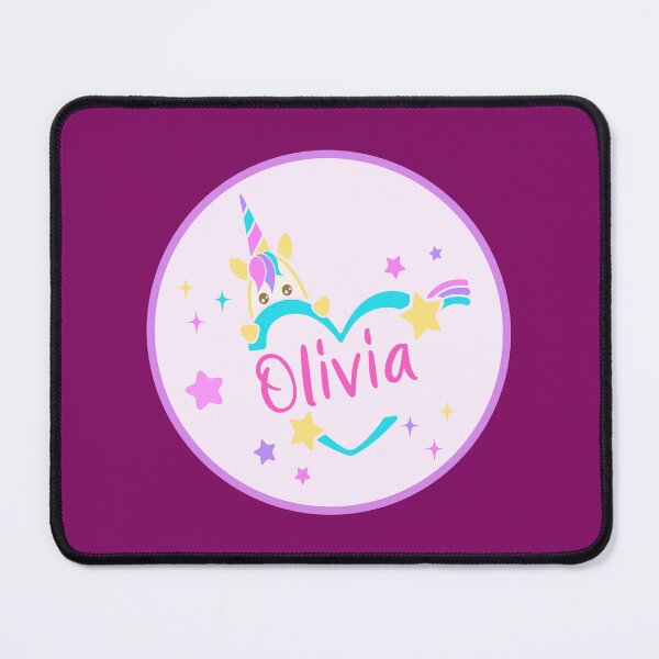 Item preview, Olivia Name Colorful Unicorn Heart designed and sold by Jeallan Designs.