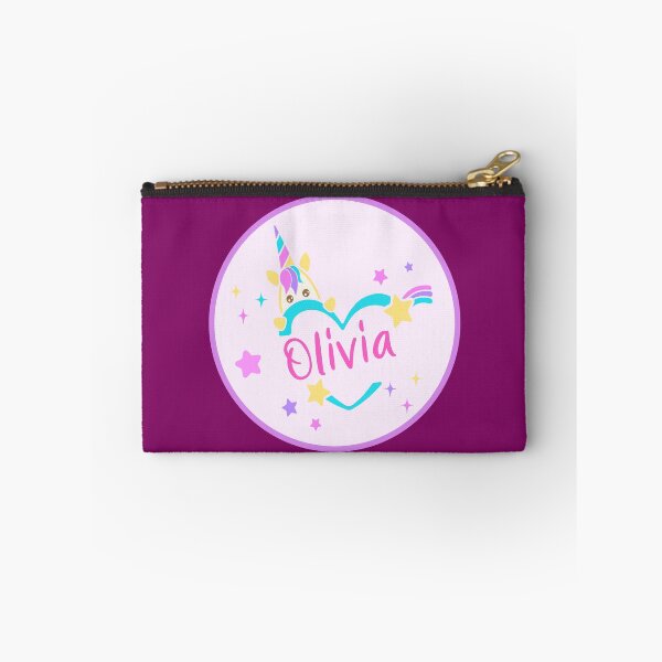 Artikelvorschau, Olivia Name Buntes Einhornherz entworfen und verkauft von Jeallan Designs.