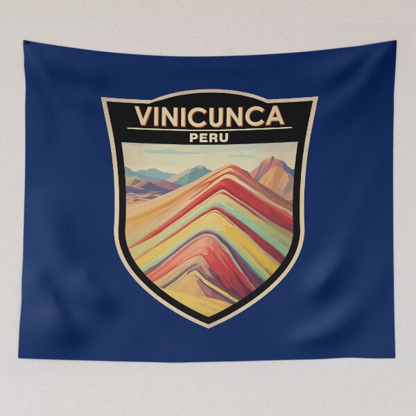 Item preview, Vinicunca Peru Travel Art Badge designed and sold by KrisSidDesigns.