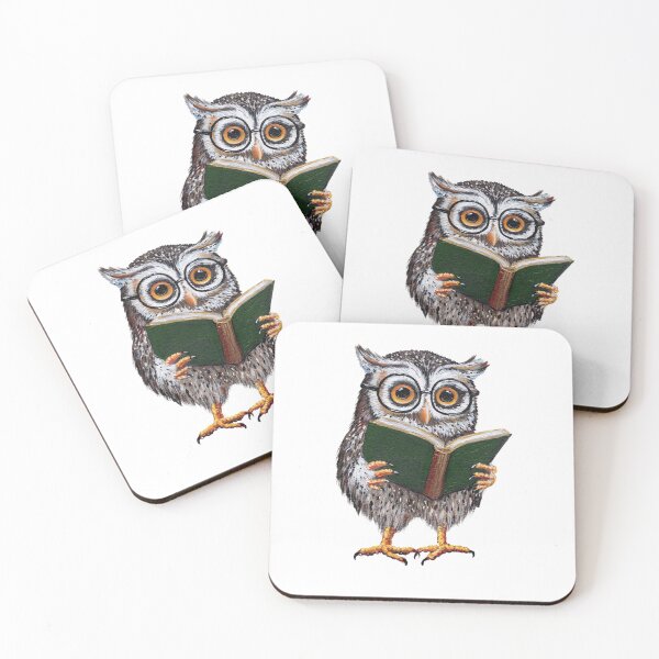 Item preview, Owl with glasses reading a book designed and sold by Roy & Tiffany.